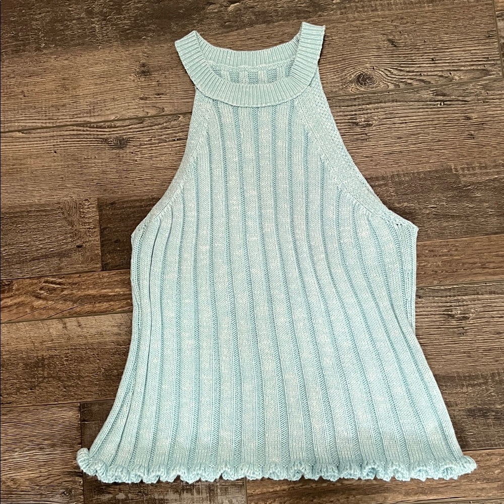 Pilcro Light Blue Ribbed Sleeveless Top